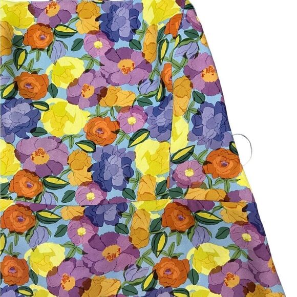 Zara Yellow/Purple Multicolor Crisscross Strap Floral Boho Mini Dress XL - Picture 7 of 10